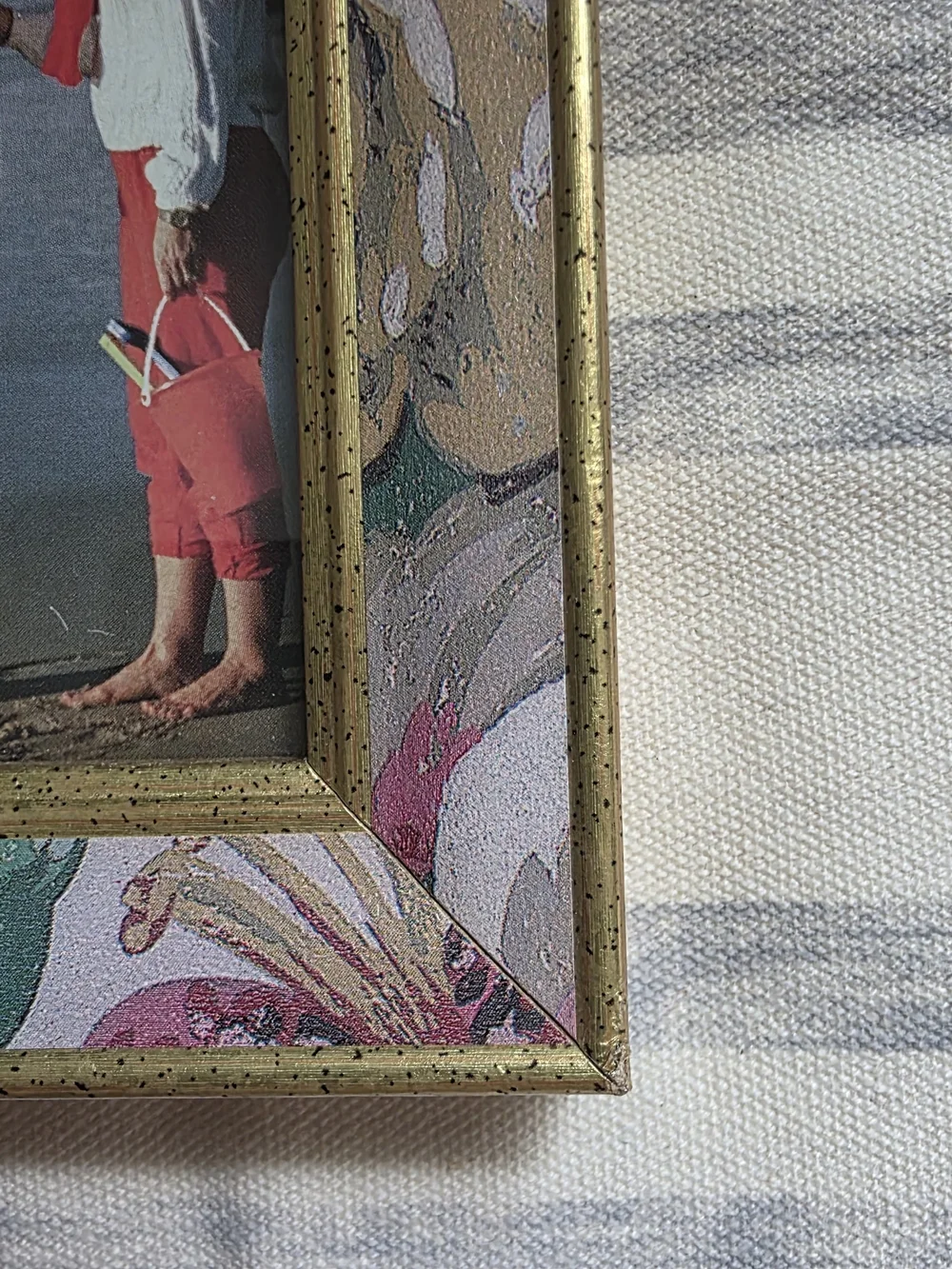 VTG Intercraft Floral Picture Frame 3.5x5 Gold Cottagecore Shabby